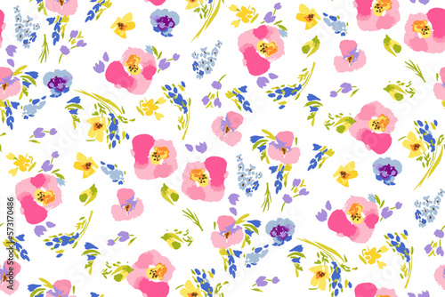 gentle bright tiny flowers pattern For summer print dress