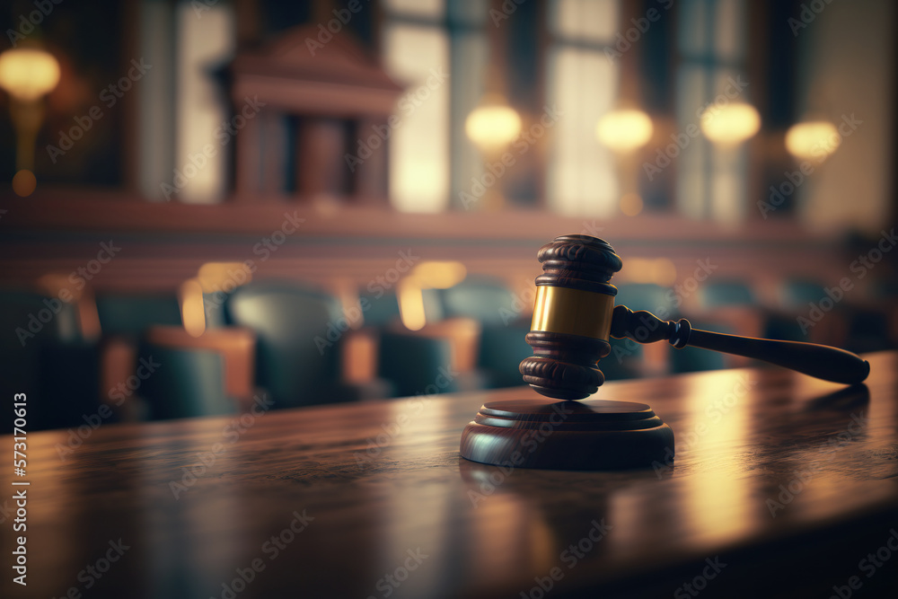 Judge gavel in the Court Hall. Law concept of Judiciary, Jurisprudence and Justice. Copy space. Based on Generative AI Judge gavel in the Court Hall. Law concept of Judiciary, Jurisprudence and Justice. Copy space. Based on Generative AI