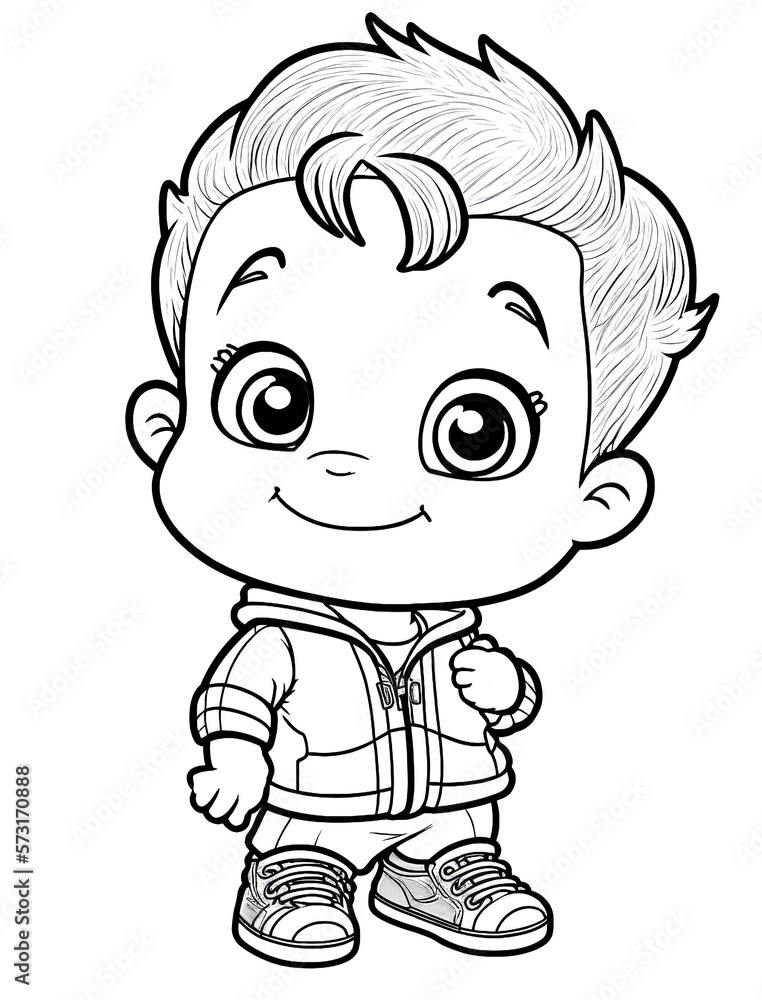 Cute animal, flower, fairies coloring page. Gnerative AI Cute animal, flower, fairies coloring page. Gnerative AI