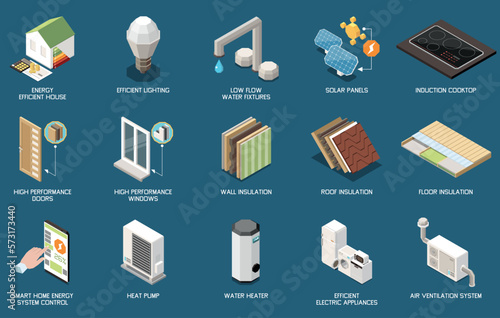Energy Efficient House Isometric