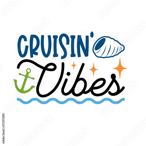 Cruise lettering for greeting card design, romantic illustration. Festive decoration. Invitation template. Vector illustration