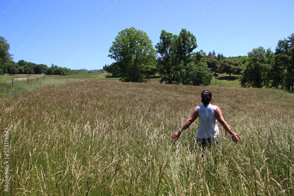Woman in yellow meadow Woman in yellow meadow