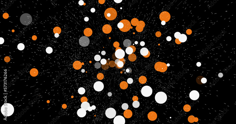 4k Bokeh Design Style On Black Background Looped Animated Footage