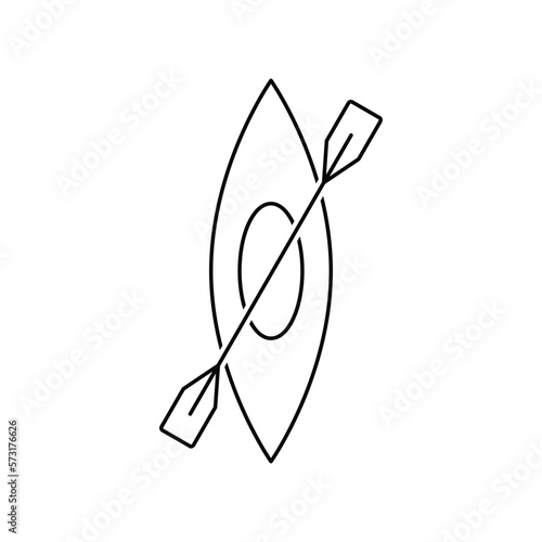 Canoe icon vector, kayak sign 