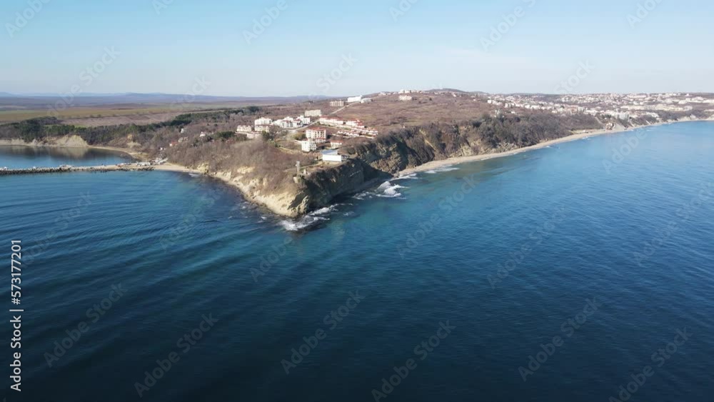 Aerial view of Black sea coast near Saint Athanasius cape, Varna Region, Bulgaria Aerial view of Black sea coast near Saint Athanasius cape, Varna Region, Bulgaria