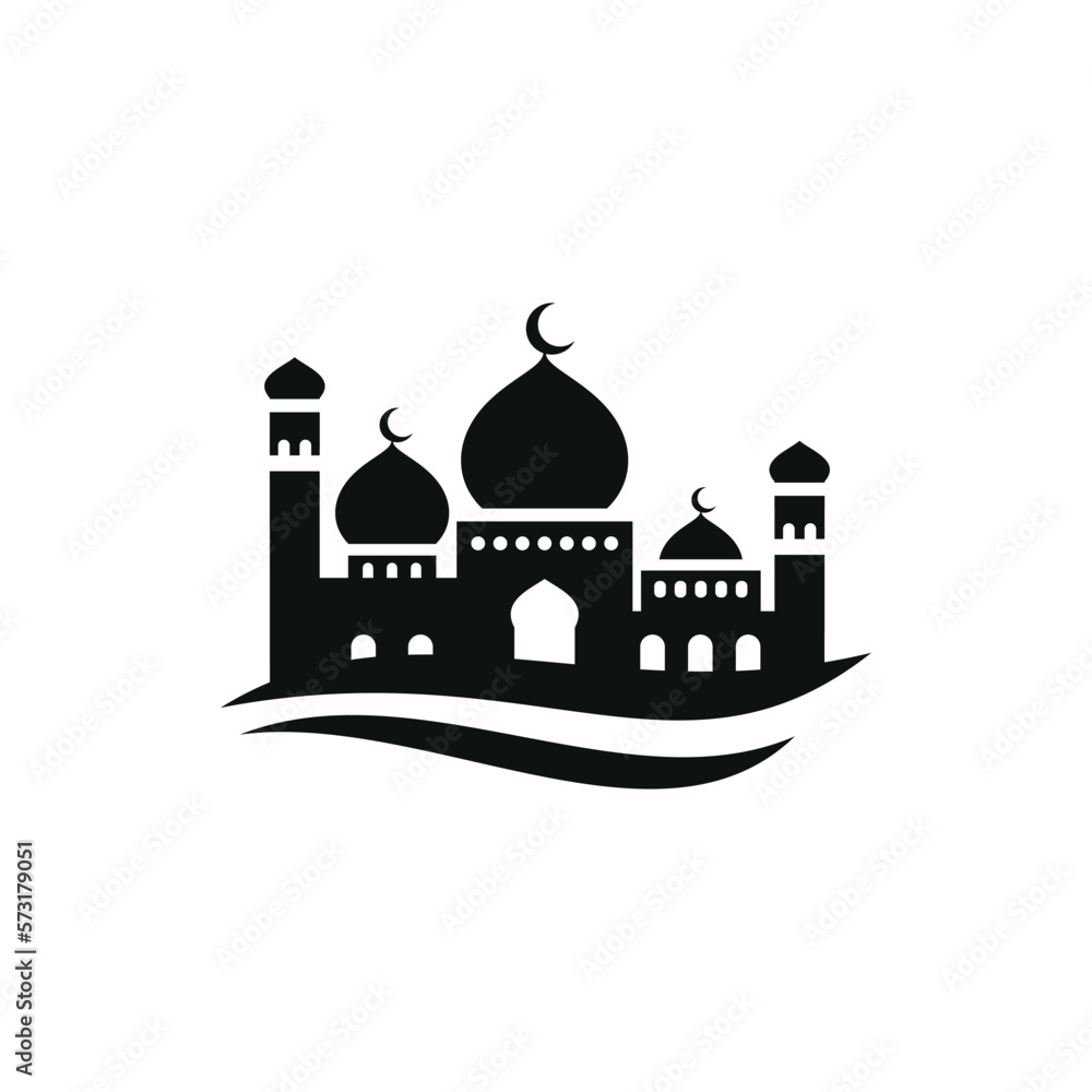 Mosque flat icon isolated on white background. Islamic ramadan icon vector Mosque flat icon isolated on white background. Islamic ramadan icon vector