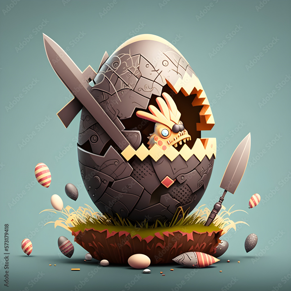 Game Illustration, cartoon style, 3D Rabbit Generative IA Stock ...