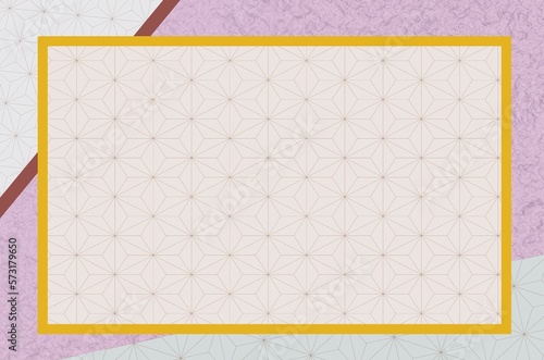 和風背景素材：縁付きピンク系