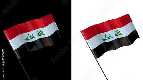 Flag of iraq on white and black backgrounds