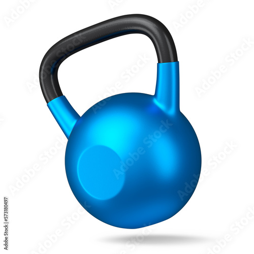 Fototapeta Naklejka Na Ścianę i Meble -  Heavy gym blue kettlebell for workout isolated on white background