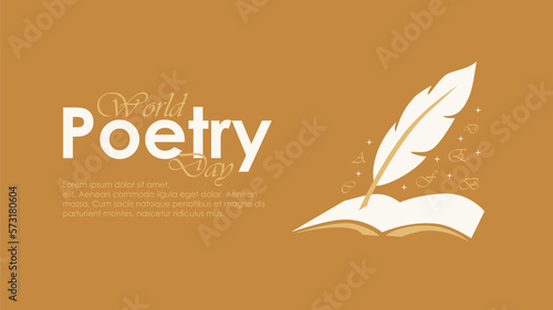 world poetry day banner template horizontal photo