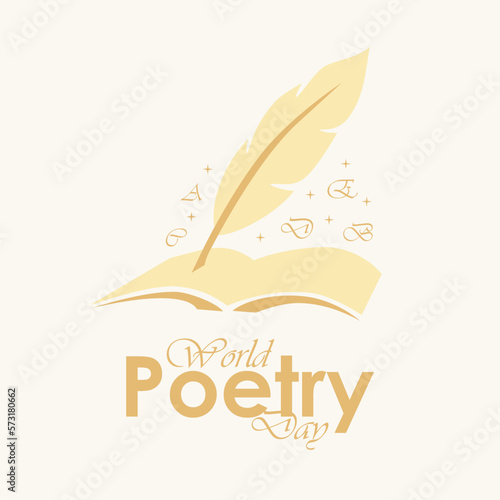 world poetry day banner template on white background