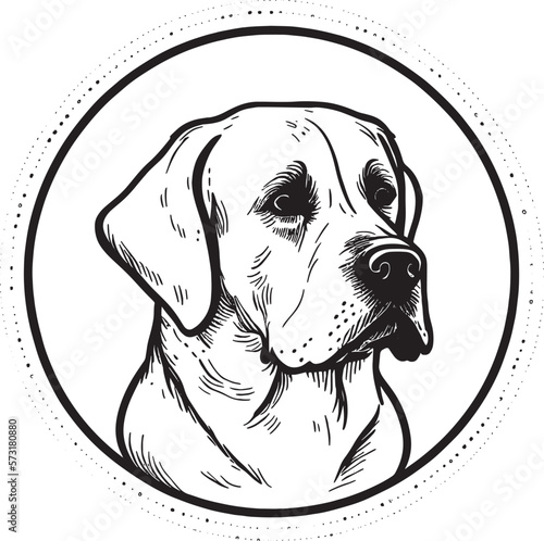 Vector logo of a dog head Labrador on white background, Pet. Animals.