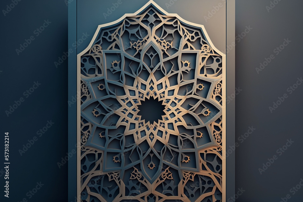 a mosque door that captures the essence of Islamic geometry and patterns, while still maintaining a clean and modern aesthetic Generative AI a mosque door that captures the essence of Islamic geometry and patterns, while still maintaining a clean and modern aesthetic Generative AI