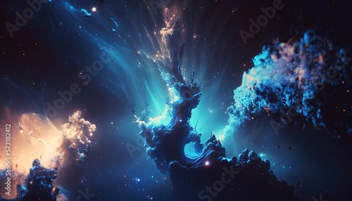 Nébuleuse de l'espace extra-atmosphérique surréaliste. Idéal comme fond d'écran. © Merilno