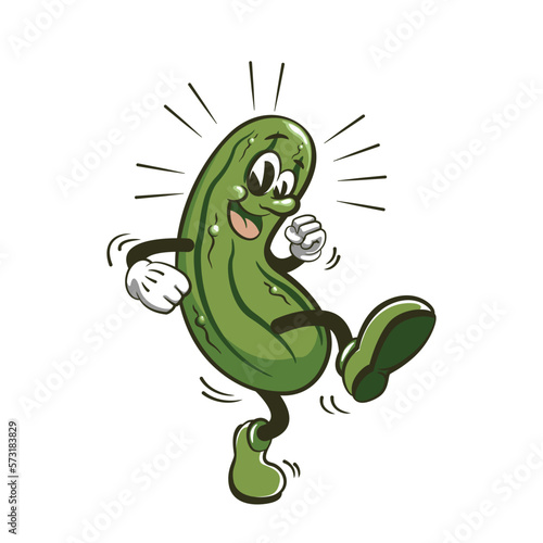 vector illustration charakter mascot food cheerful dancing pickles