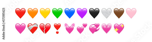 Leinwand Poster Iphone Whatsapp Heart Emojis set