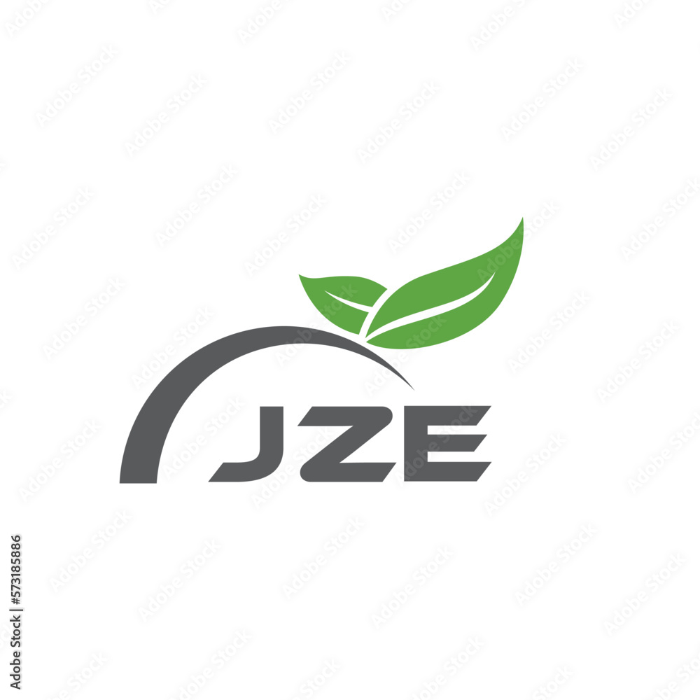 Fototapeta premium JZE letter nature logo design on white background. JZE creative initials letter leaf logo concept. JZE letter design.