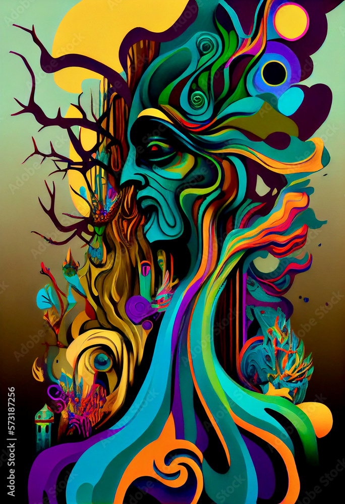 Generative AI abstract render of a surreal painting Generative AI abstract render of a surreal painting