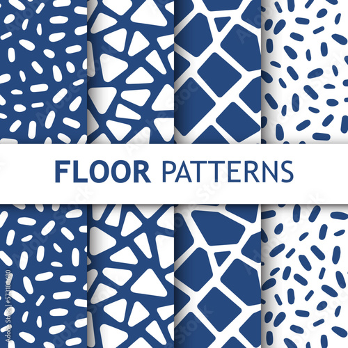 Seamless pattern gray stone floor texture stonewall background Vector illustration