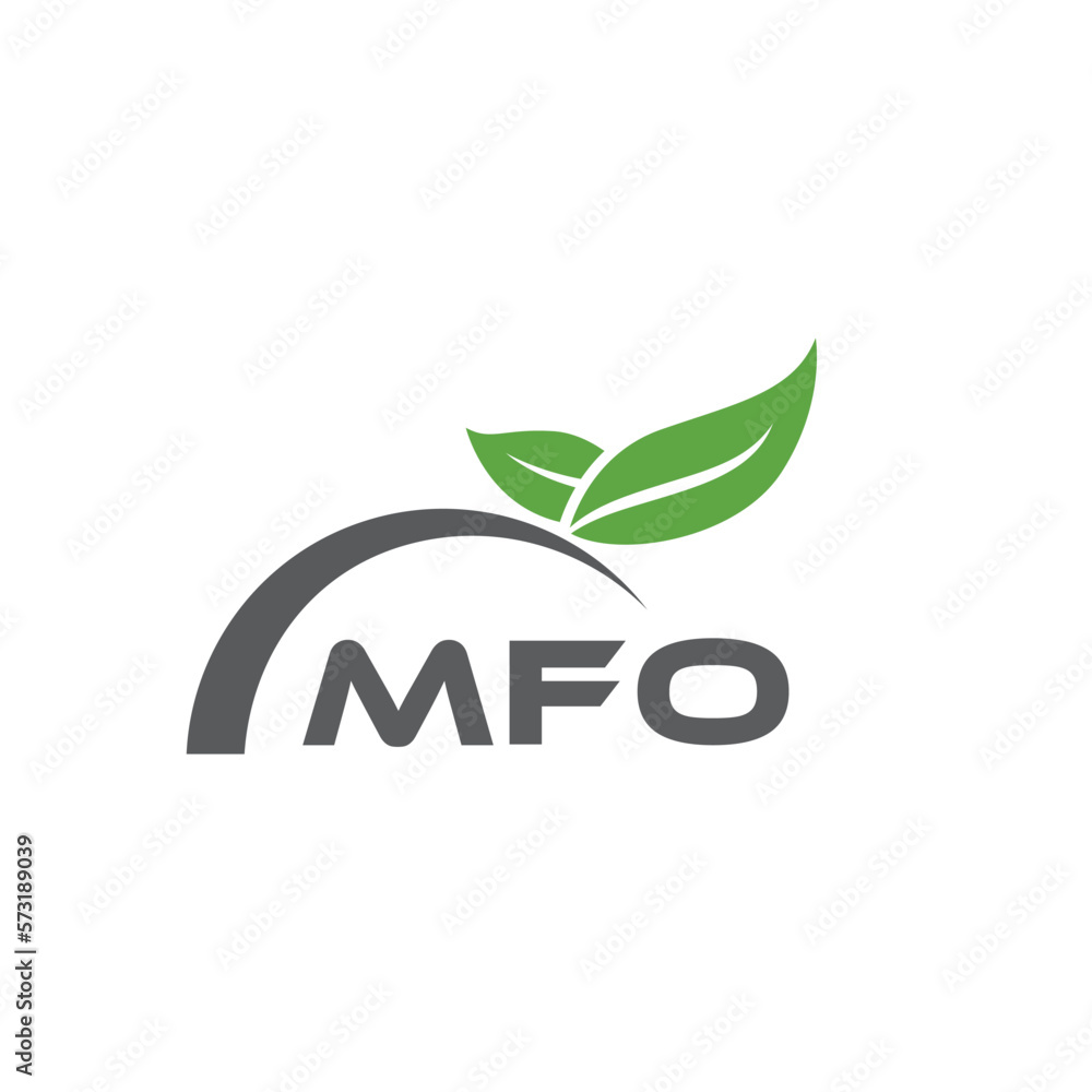 Fototapeta premium MFO letter nature logo design on white background. MFO creative initials letter leaf logo concept. MFO letter design