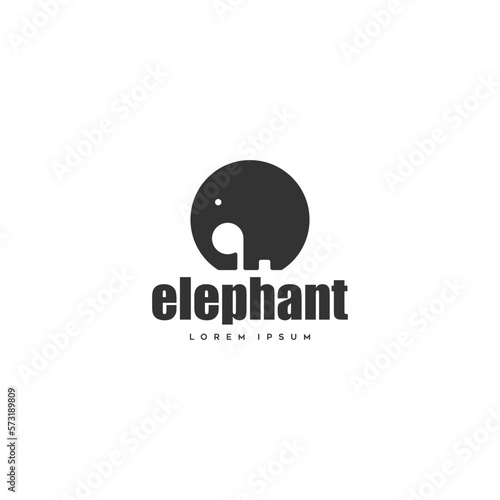 simple elephant silhouette logo icon design