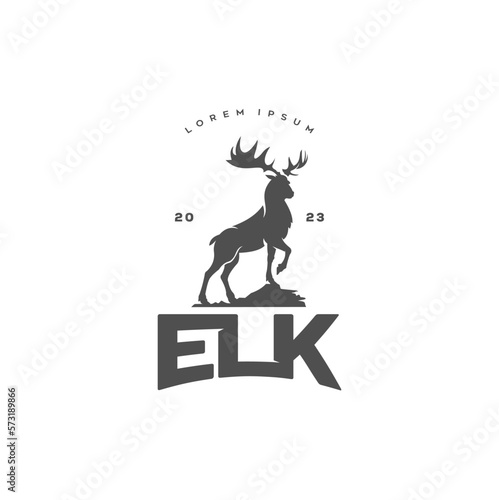 Deer elk moose standing on rock logo