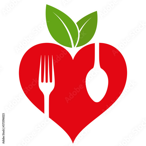 Illustration logo restaurant business and proper nutrition on a white background