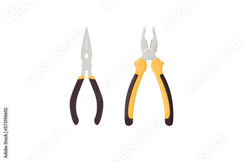 Pliers tool icon. Flat style illustration of pliers tool vector icon for web design
