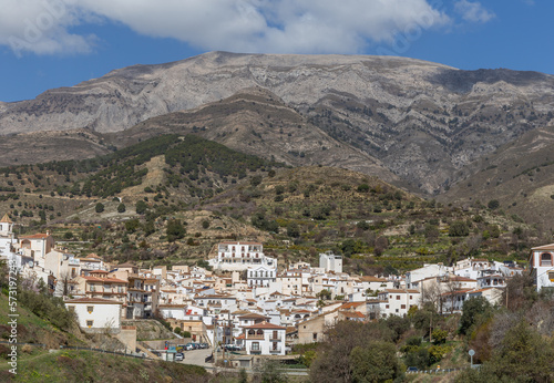 Blick auf Sedella, Andalusien, Spanien 
