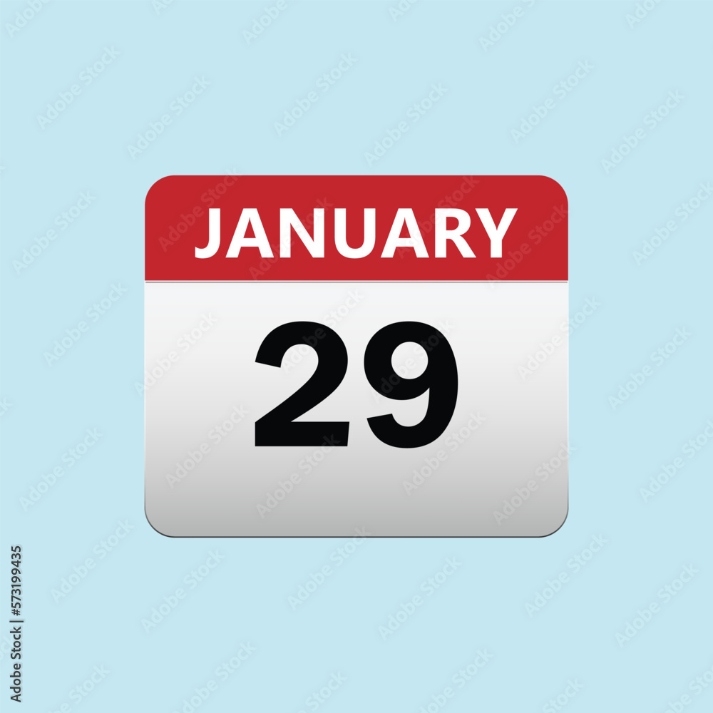 29th January calendar icon. January 29 calendar Date Month icon 29th January calendar icon. January 29 calendar Date Month icon