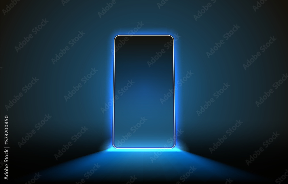 Smartphone mobile screen, technology mobile display light. Vector Smartphone mobile screen, technology mobile display light. Vector