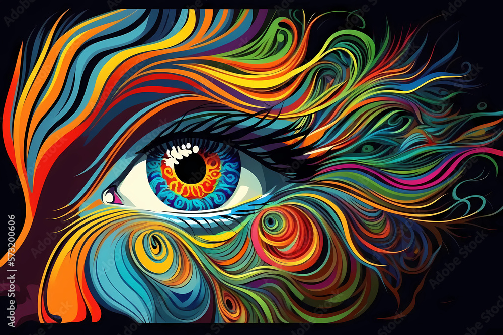 Beautiful Iris Eye in Abstract Colorful Oil Painting Illustration Generative AI Beautiful Iris Eye in Abstract Colorful Oil Painting Illustration Generative AI