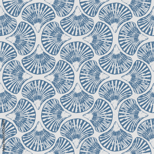 Art deco style abstract sea shells geometric forms seamless pattern