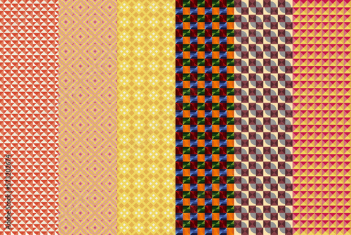 Seamless set of pattern. Ornamental wallpaper. Modern design, digital paper. Vector abstract artwork.