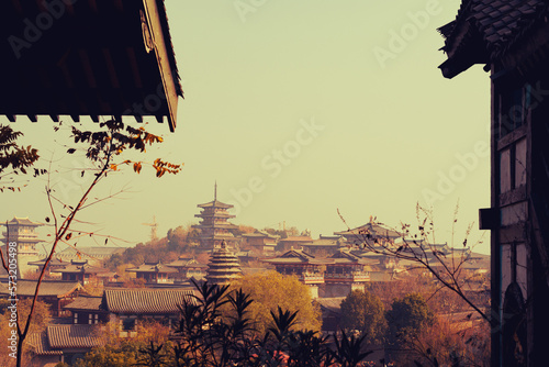 Obraz na plátně view of xiangyang tang dynasty city film and television base