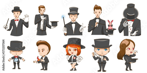 Magician vector set collection graphic clipart design