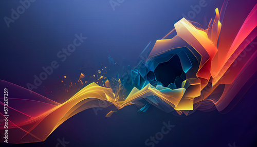 abstract new technology polygon background , generative ai.