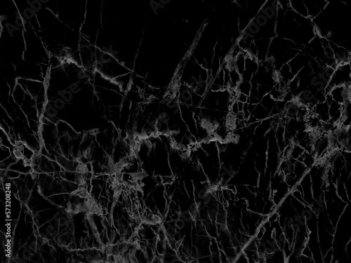 Black marble grunge pattern texture background with white shiny cracks veins, Marble of Thailand, Abstract natural marble black and white for design. 