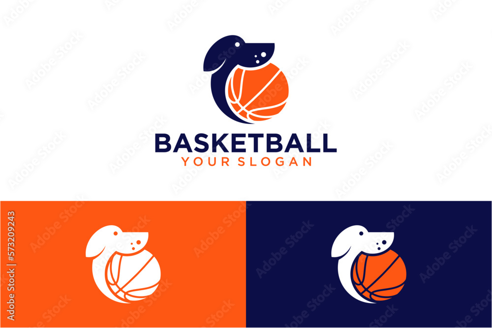 basketball logo design with dog