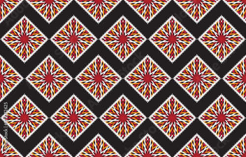 Background with an ethnic ikat pattern Abstract ethnic ikat pattern Traditional fabric design in Indonesia and other Asian countries