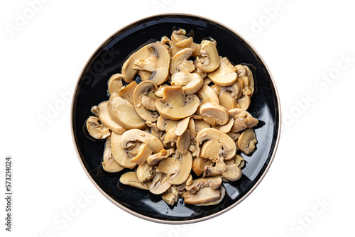 champignon slice in plate mushroom meal food snack on the table copy space food background rustic top view