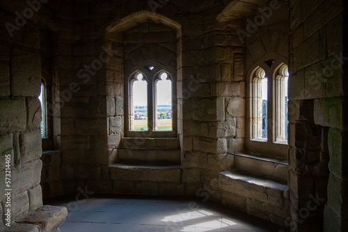 Interior inside of Warkworth Castle keep in Northumberland  UK