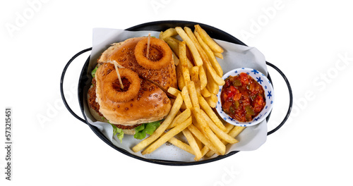 hamburger on an isolated white background