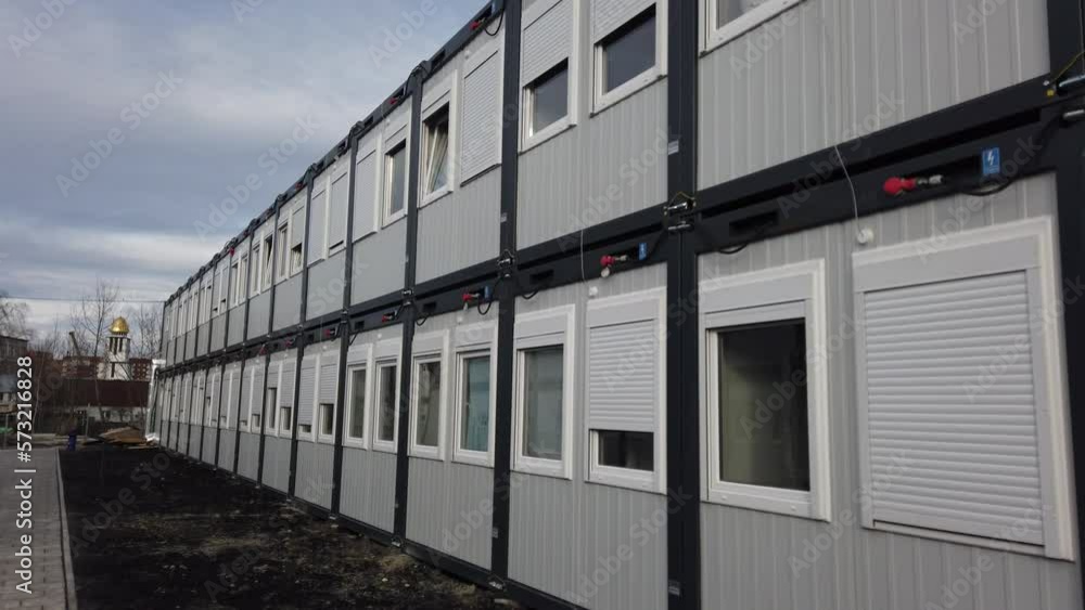 Polish modular houses for refugees in Ukraine. Polish modular houses for refugees in Ukraine.