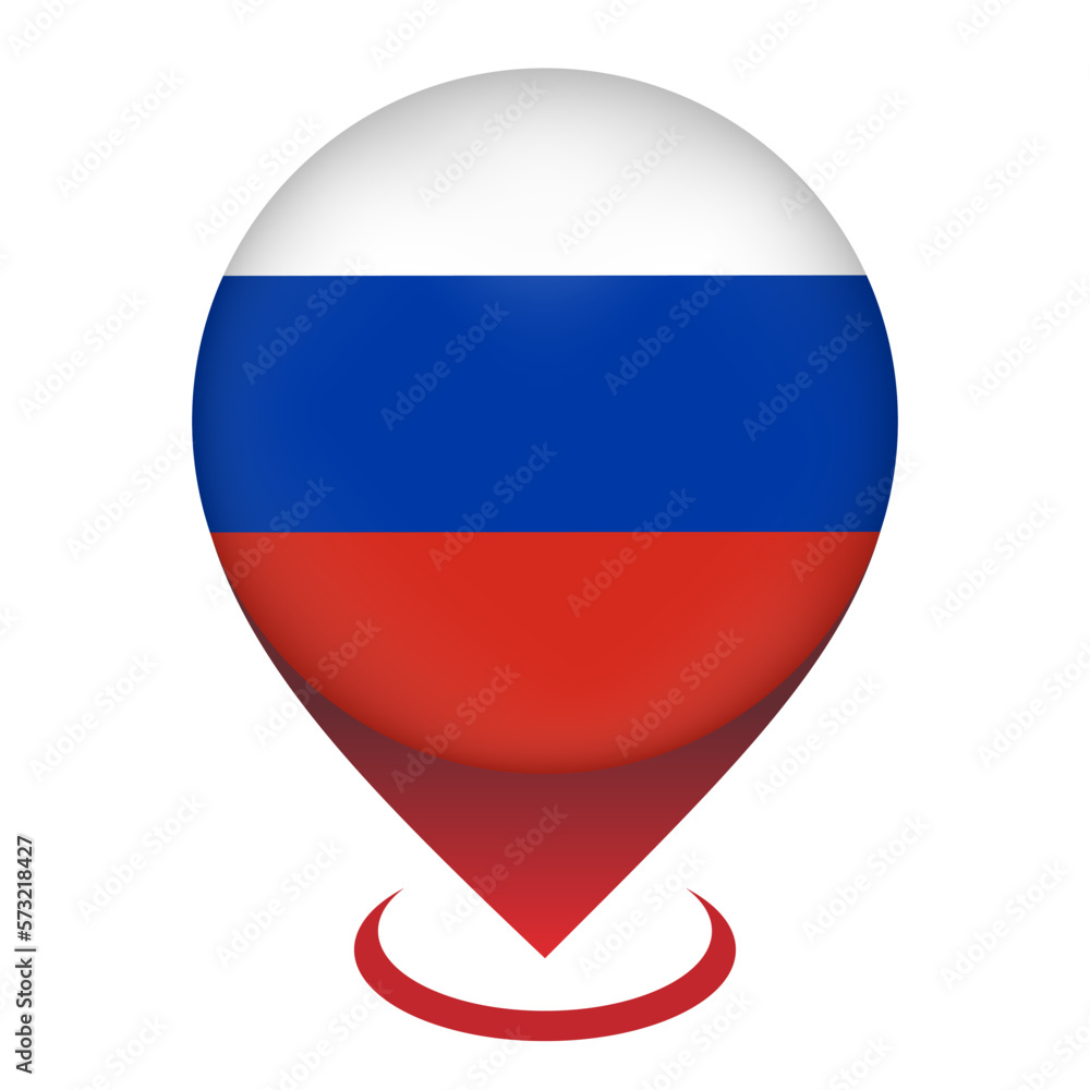 Map pointer with contry Russia. Russia flag. Vector illustration. Map pointer with contry Russia. Russia flag. Vector illustration.