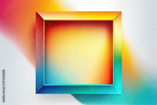 Colorful gradient frame background copy space. Rainbow mesh gradient layout mockup  generative ai design
