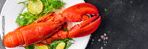 fresh lobster seafood product meal food snack on the table copy space food background rustic top view