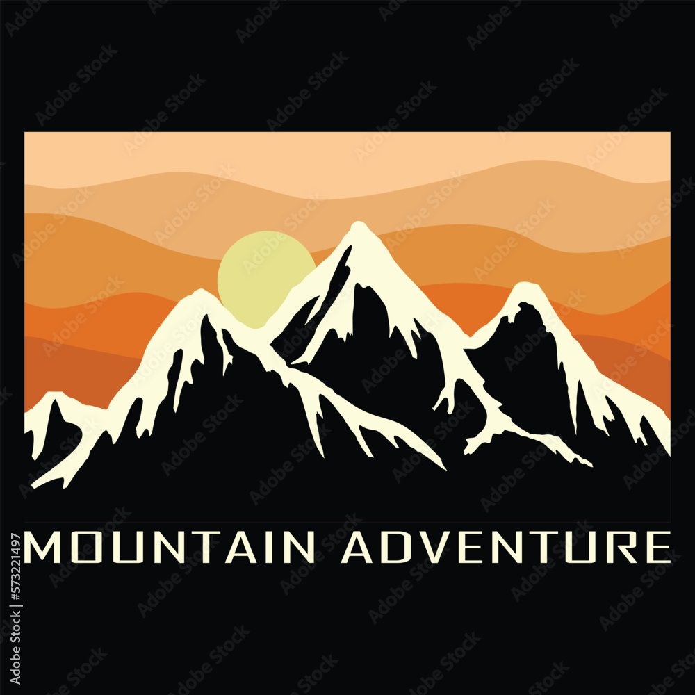 Naklejka premium Mountain Adventure T-shirt design