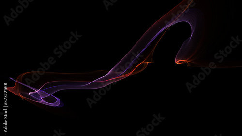Glowing blurred light stripes in motion. Futuristic abstract wave, flare, glowing road light strips speed on isolated background.